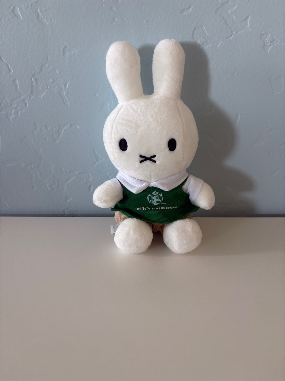 Starbucks White Miffy Plush with Green Logo Apron